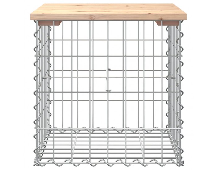 Sonata H Градинска пейка габионен дизайн 43x44x42 см борово дърво масив
