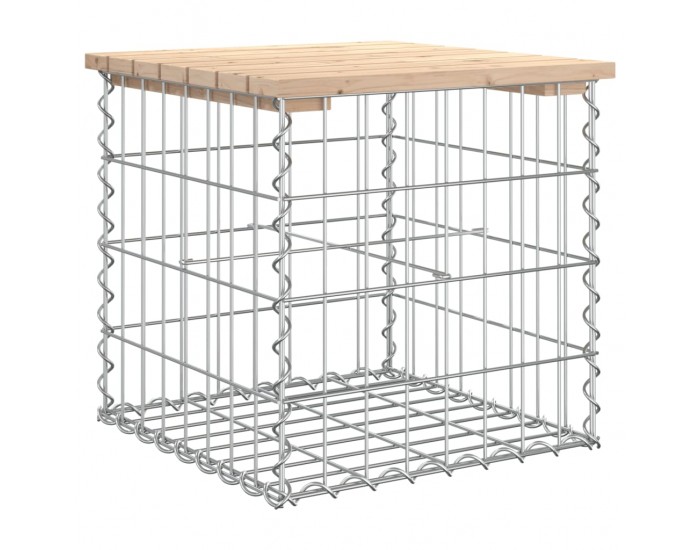 Sonata H Градинска пейка габионен дизайн 43x44x42 см борово дърво масив