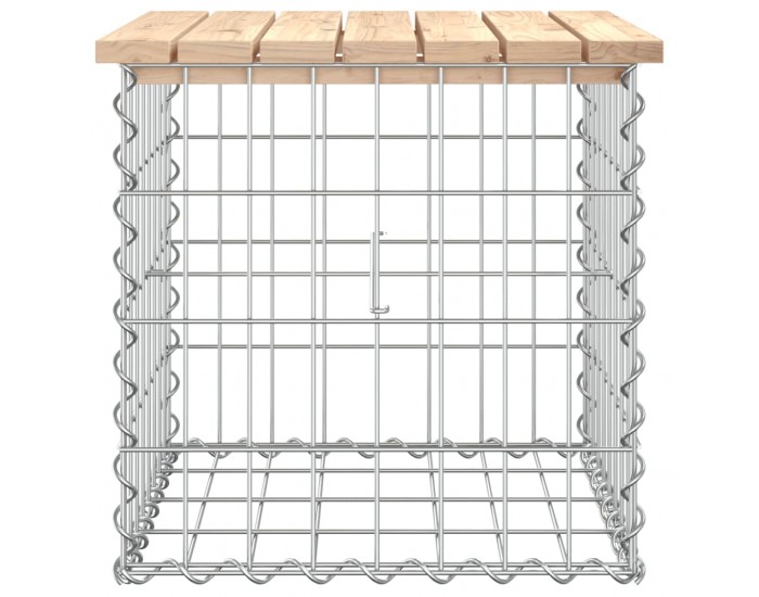 Sonata H Градинска пейка габионен дизайн 43x44x42 см борово дърво масив