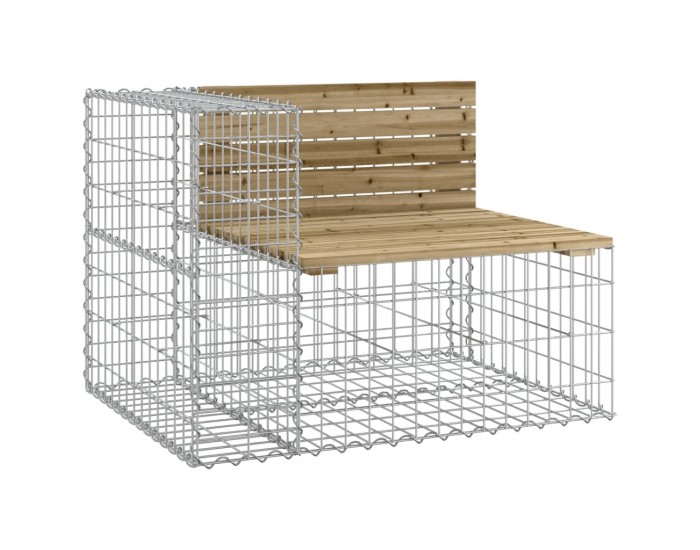 Sonata H Градинска пейка габионен дизайн 92x71x65,5 см импрегниран бор