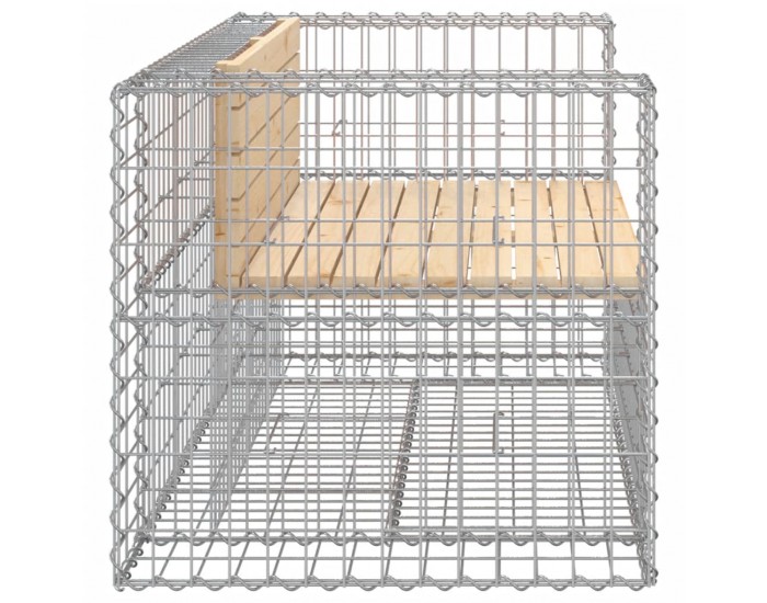 Sonata H Градинска пейка габионен дизайн 143x71x65,5 см бор масив