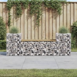Sonata H Градинска пейка габионен дизайн 183x41x60,5 см импрегниран бор - Градински Дивани и Пейки