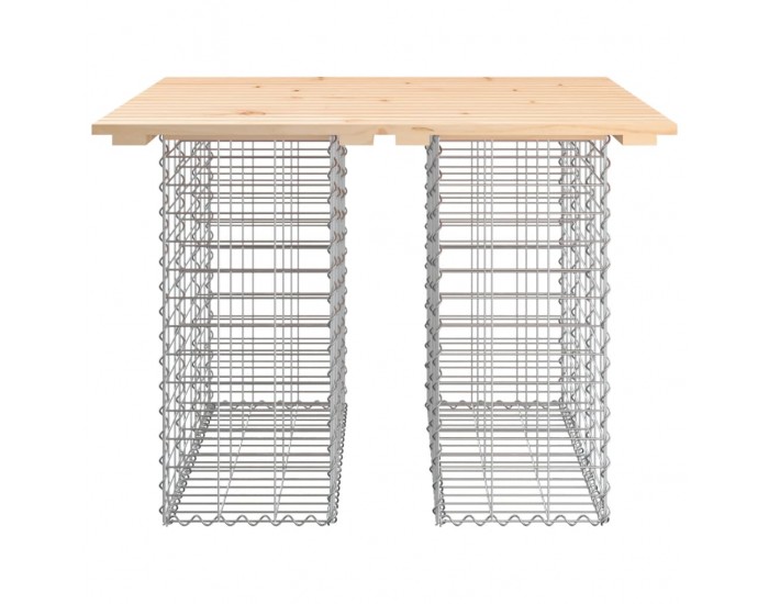 Sonata H Градинска пейка габионен дизайн 100x102x72 см бор масив