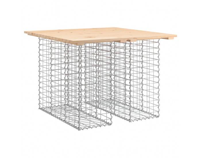 Sonata H Градинска пейка габионен дизайн 100x102x72 см бор масив