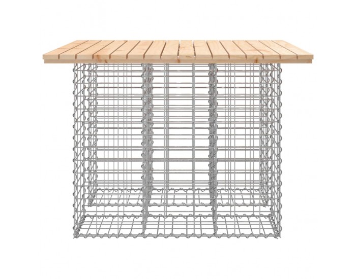 Sonata H Градинска пейка габионен дизайн 100x102x72 см бор масив