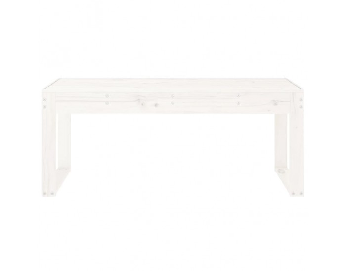 Sonata H Градинска пейка, бяла, 110x38x45 см, борово дърво масив