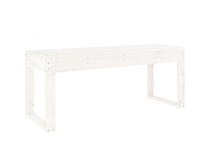 Sonata H Градинска пейка, бяла, 110x38x45 см, борово дърво масив