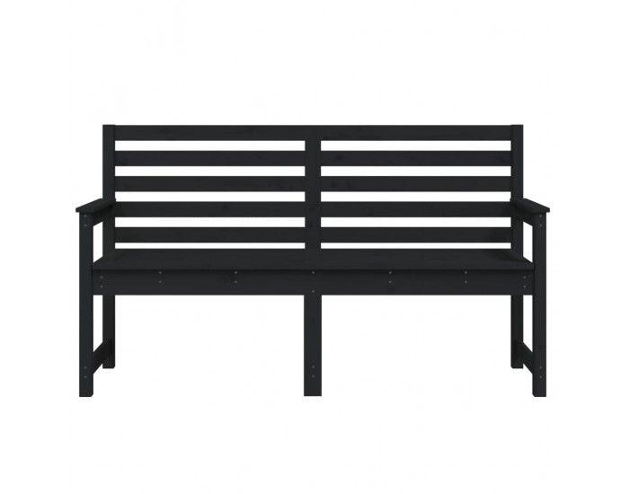 Sonata H Градинска пейка, черна, 159,5x48x91,5 см, борово дърво масив