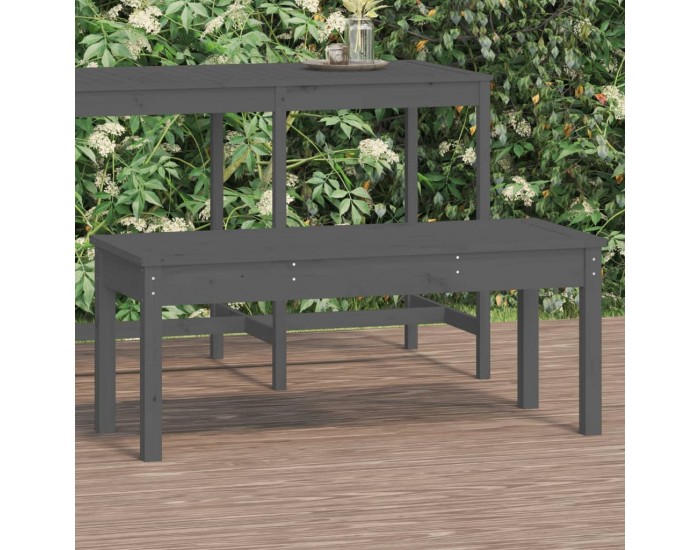 Sonata H Градинска пейка сива 109x44x45 см борово дърво масив