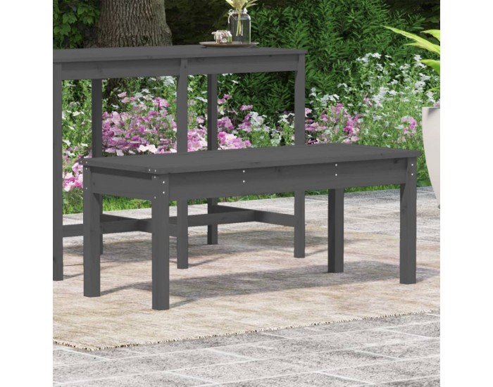 Sonata H Градинска пейка сива 109x44x45 см борово дърво масив