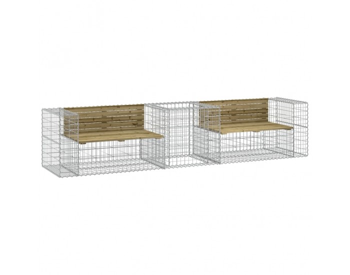 Sonata H Градинска пейка с кошница габион импрегнирана борова дървесина