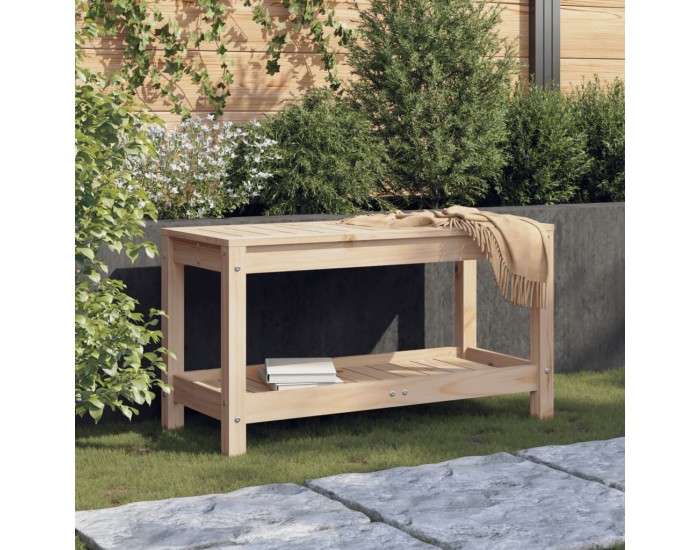Sonata H Градинска пейка, 82,5x35x45 см, борово дърво масив