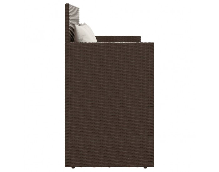 Sonata H Градинска пейка с възглавници, кафява, полиратан