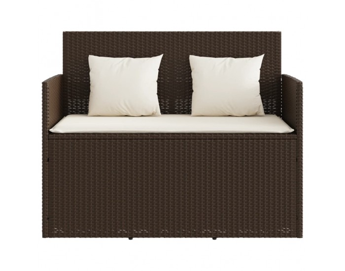 Sonata H Градинска пейка с възглавници, кафява, полиратан