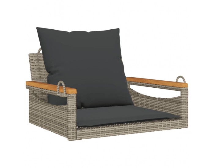 Sonata H Пейка-люлка с възглавници, сива, 63x62x40 см, полиратан