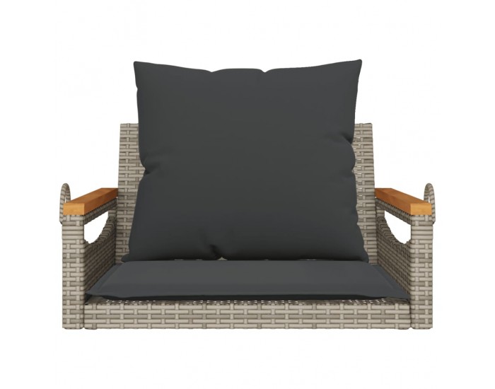 Sonata H Пейка-люлка с възглавници, сива, 63x62x40 см, полиратан