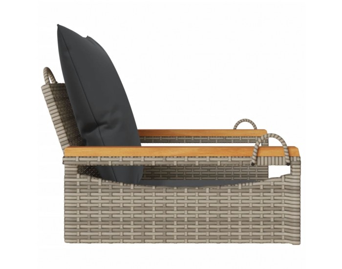 Sonata H Пейка-люлка с възглавници, сива, 63x62x40 см, полиратан