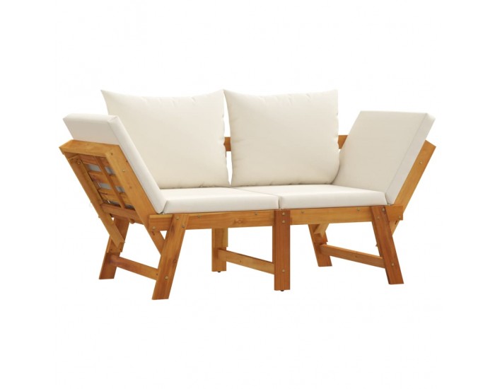 Sonata H Градинска пейка с възглавници 2-в-1, акация масив