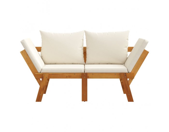 Sonata H Градинска пейка с възглавници 2-в-1, акация масив