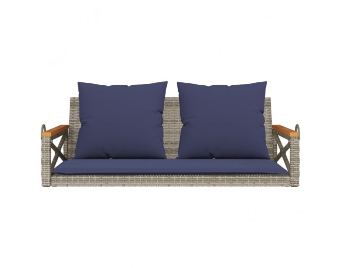 Sonata H Пейка-люлка с възглавници, сива, 109x62x40 см, полиратан