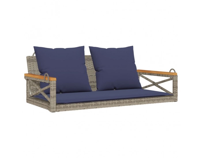 Sonata H Пейка-люлка с възглавници, сива, 109x62x40 см, полиратан