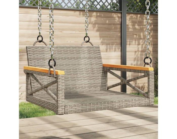 Sonata H Пейка люлка, сива, 63x62x40 см, полиратан