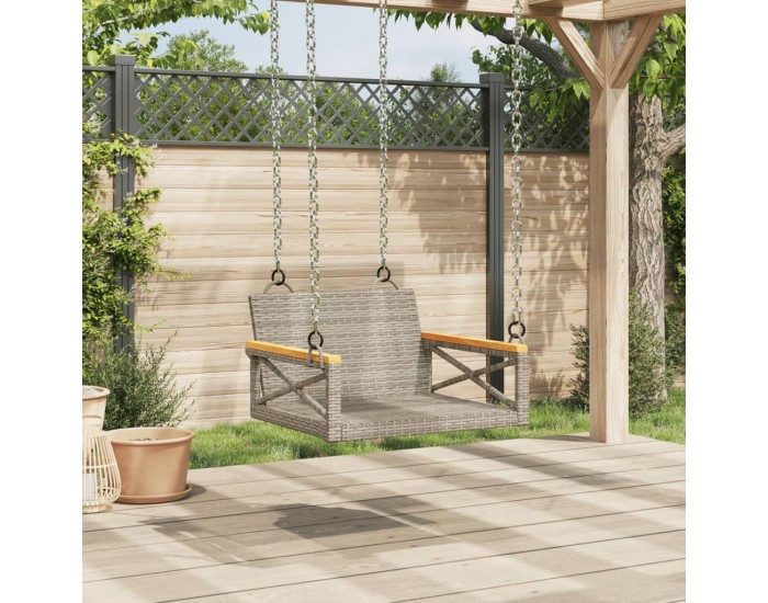 Sonata H Пейка люлка, сива, 63x62x40 см, полиратан