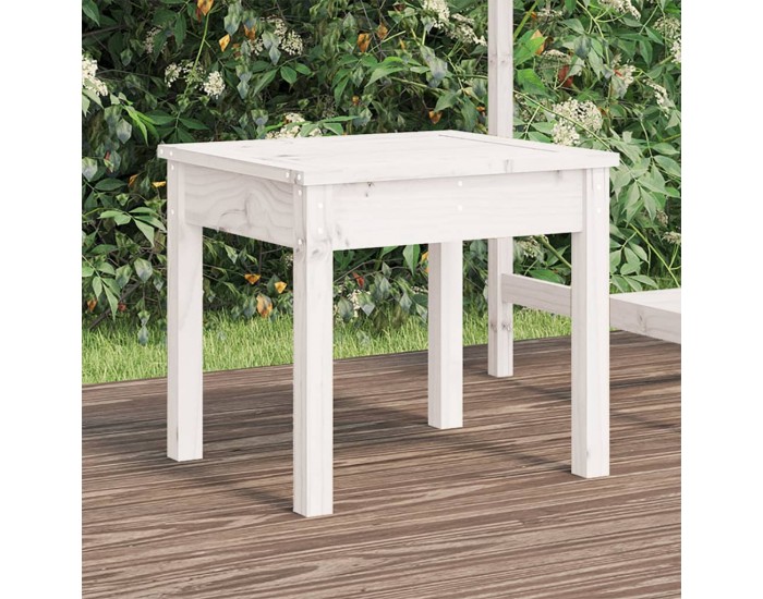 Sonata H Градинска пейка, бяла, 50x44x45 см, борово дърво масив