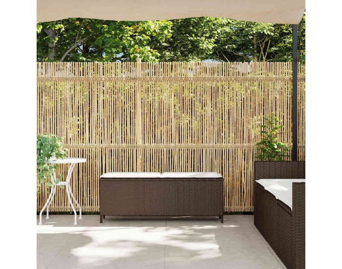 Sonata H Градинска пейка с възглавница Кафява 110x30x40,5 cm Поли ратан