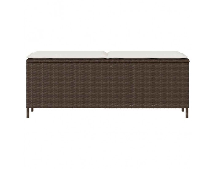 Sonata H Градинска пейка с възглавница Кафява 110x30x40,5 cm Поли ратан