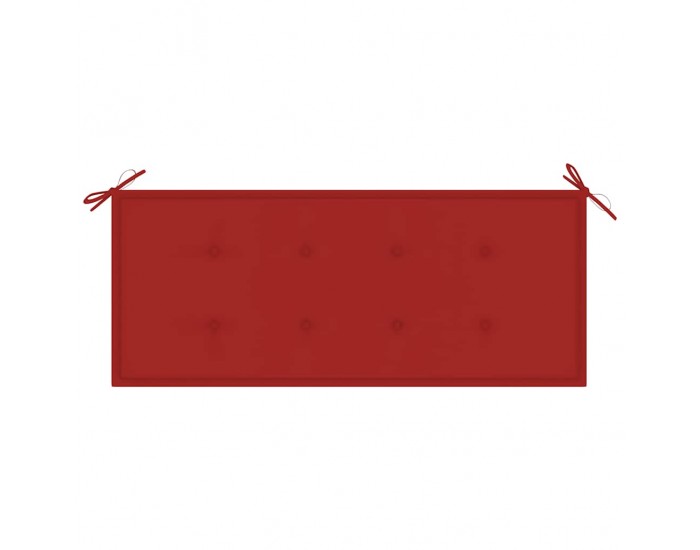 Sonata H Стифираща градинска пейка с възглавница, 128,5 см, тик масив