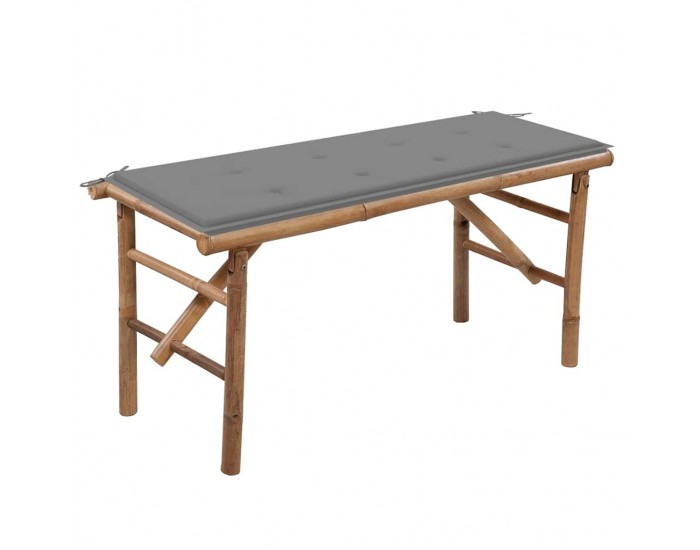 Sonata H Сгъваема градинска пейка с възглавница, 118 см, бамбук