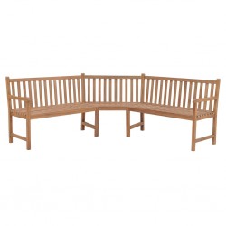 Sonata H Градинска ъглова пейка, 185x185x90 см, тиково дърво масив - Градински Дивани и Пейки