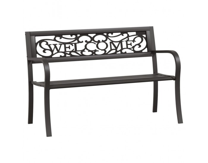 Sonata H Градинска пейка, 125 см, стомана, черна