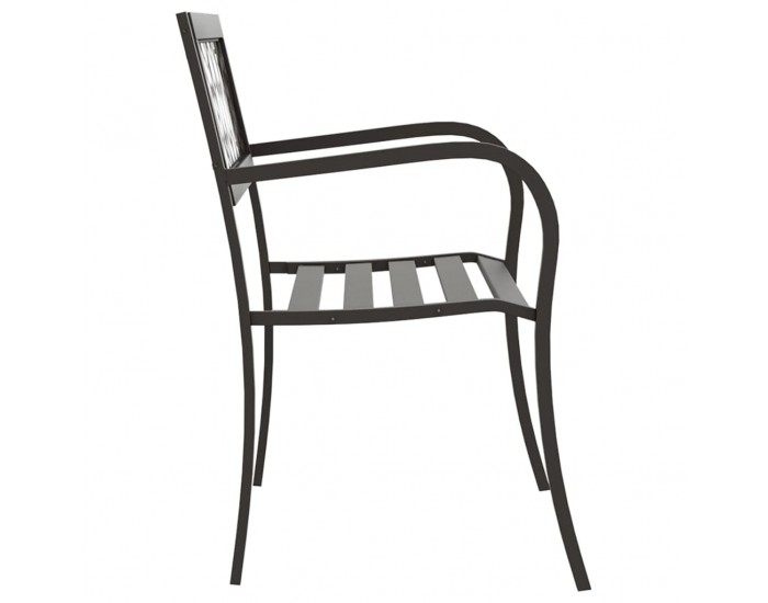 Sonata H Градинска пейка, 125 см, стомана, черна