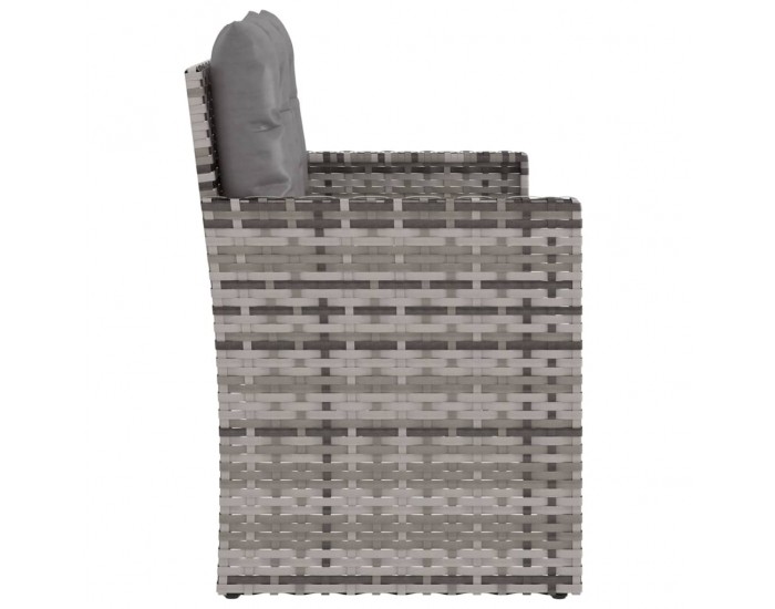 Sonata H Градинска пейка с възглавници, сива, 105 см, полиратан