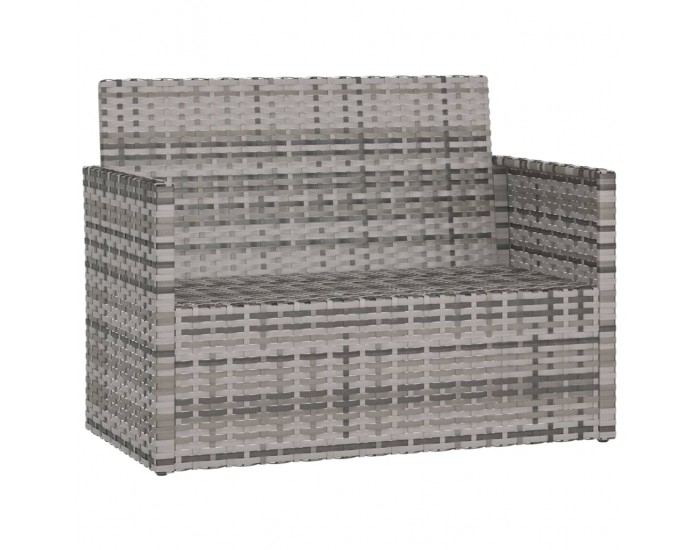 Sonata H Градинска пейка с възглавници, сива, 105 см, полиратан