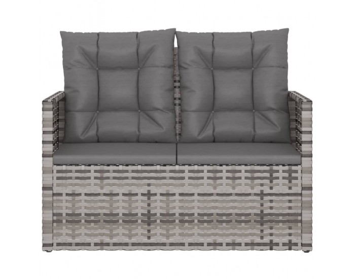 Sonata H Градинска пейка с възглавници, сива, 105 см, полиратан