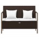 Sonata H 2-местна градинска пейка с възглавници, кафява, полиратан