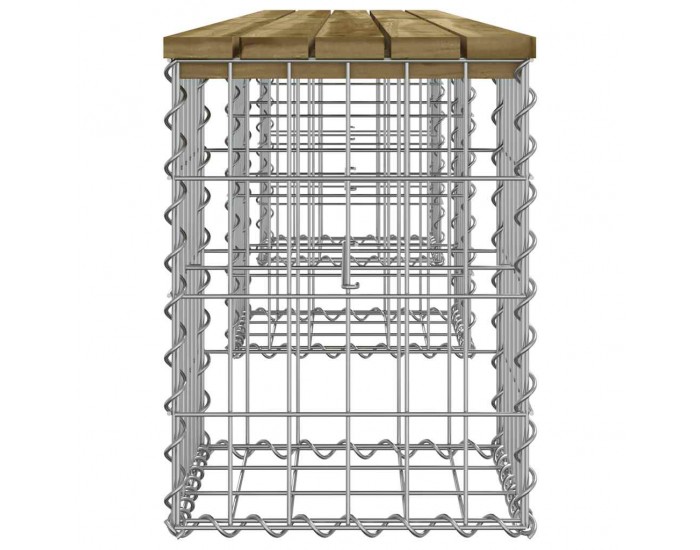 Sonata H Градинска пейка габионен дизайн 203x31x42 см импрегниран бор