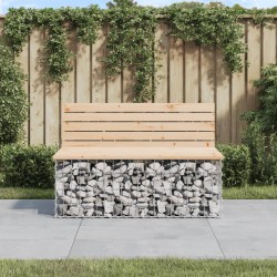 Sonata H Градинска пейка габионен дизайн 103x70x65 см борово дърво масив - Градински Дивани и Пейки