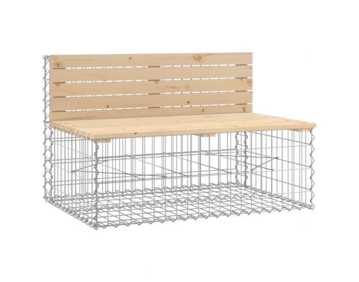 Sonata H Градинска пейка габионен дизайн 103x70x65 см борово дърво масив