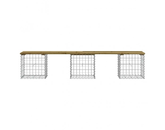 Sonata H Градинска пейка габионен дизайн 203x44x42 см импрегниран бор