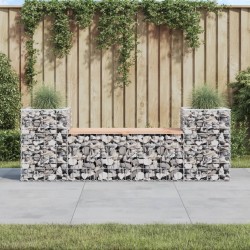 Sonata H Градинска пейка габион 183x41x60,5 см дугласко дърво масив - Градински Дивани и Пейки