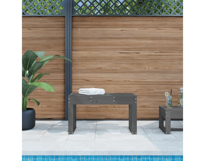 Sonata H Градинска пейка сива 80x38x45 см борово дърво масив