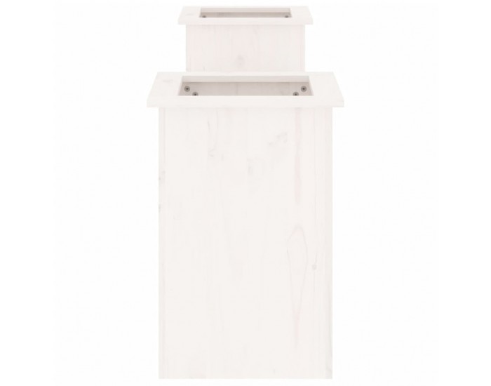 Sonata H Пейка с кашпи, бяла, 184,5x39,5x56,5 см, борово дърво масив