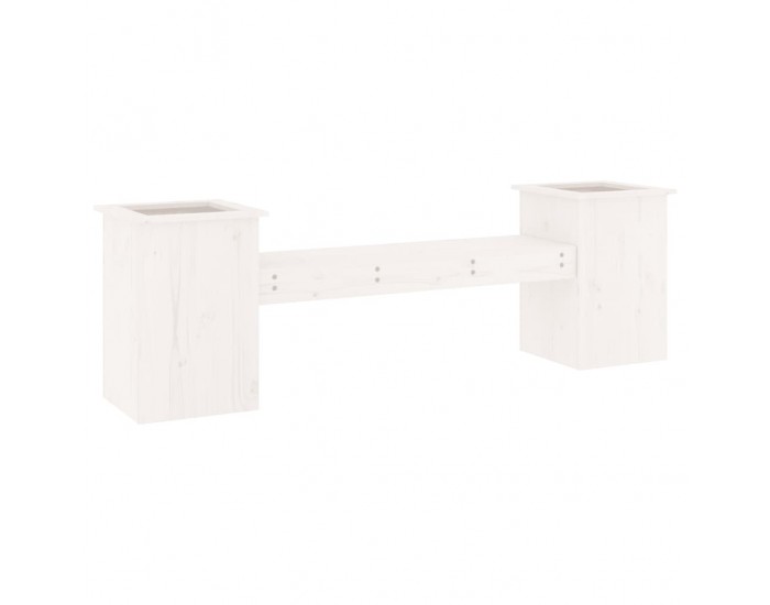 Sonata H Пейка с кашпи, бяла, 184,5x39,5x56,5 см, борово дърво масив