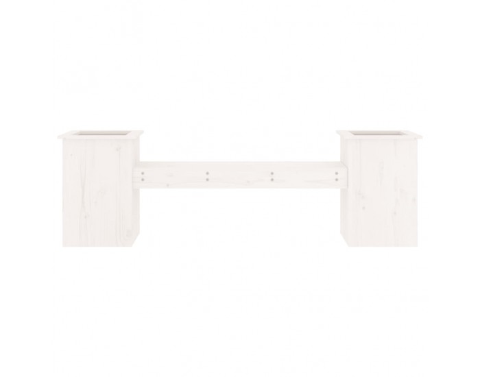 Sonata H Пейка с кашпи, бяла, 184,5x39,5x56,5 см, борово дърво масив