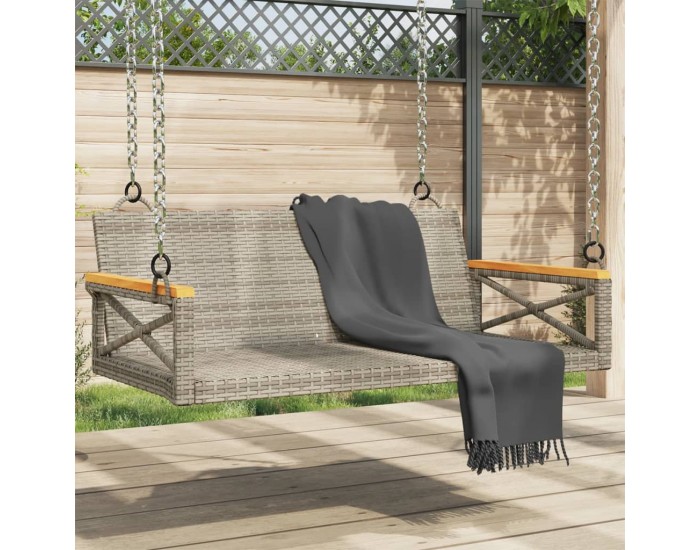 Sonata H Пейка люлка, сива, 109x62x40 см, полиратан