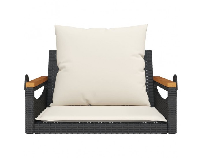 Sonata H Пейка-люлка с възглавници, черна, 63x62x40 см, полиратан